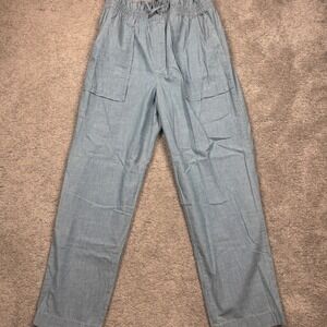 Lauren Ralph Lauren Women's 10 Drawstring 100% Cotton Pants Blue